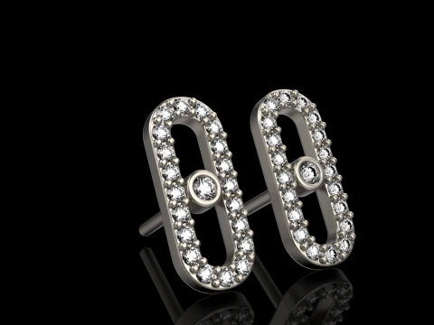 Oval earring model 776 3D Print Model