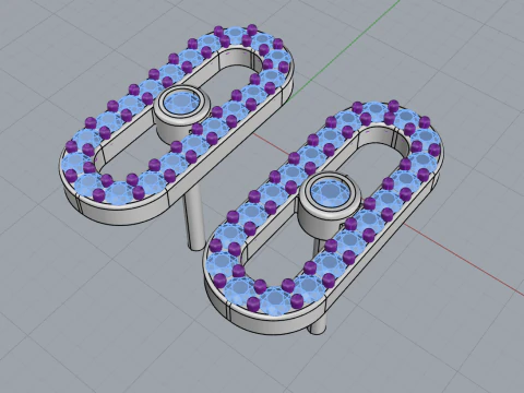 Oval earring model 776 3D Print Model
