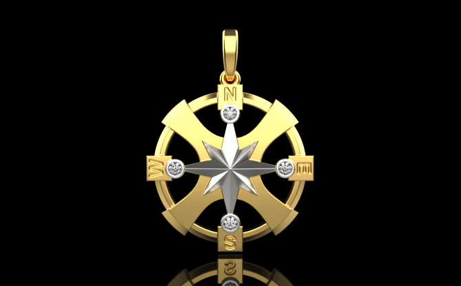 Compass pendant model 774 3D Print Model .c4d .max .obj .3ds .fbx .stl .blend 