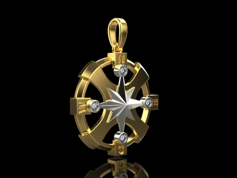 Compass pendant model 774 3D Print Model
