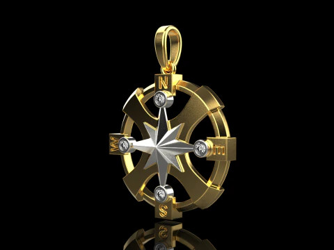 Compass pendant model 774 3D Print Model