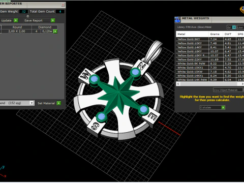 Compass pendant model 774 3D Print Model