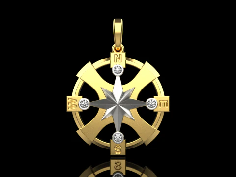 Compass pendant model 774 3D Print Model