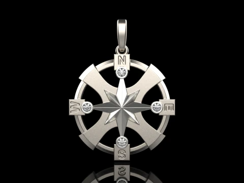 Compass pendant model 774 3D Print Model