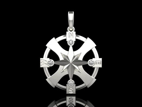 Compass pendant model 774 3D Print Model