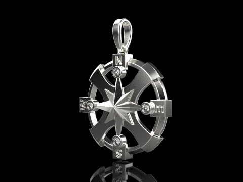 Compass pendant model 774 3D Print Model