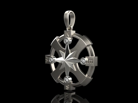 Compass pendant model 774 3D Print Model