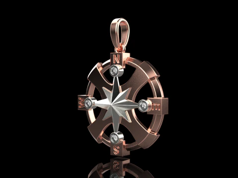 Compass pendant model 774 3D Print Model