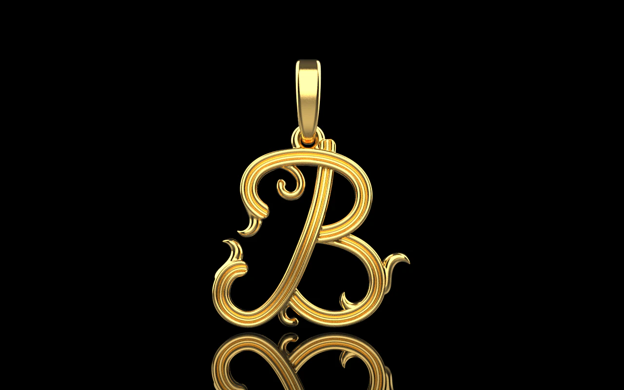Ornament letter B model 773 3D Print Model .c4d .max .obj .3ds .fbx .stl .blend