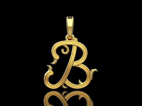 Ornament letter B model 773 3D Print Model