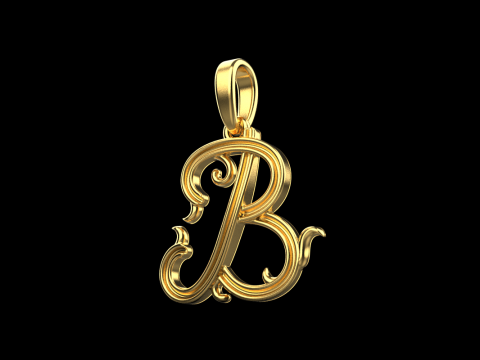 Ornament letter B model 773 3D Print Model