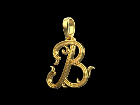 Ornament letter B model 773 3D Print Model