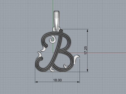 Ornament letter B model 773 3D Print Model