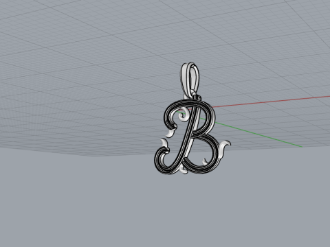Ornament letter B model 773 3D Print Model
