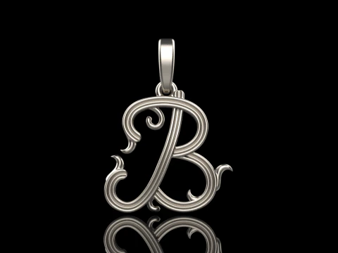 Ornament letter B model 773 3D Print Model