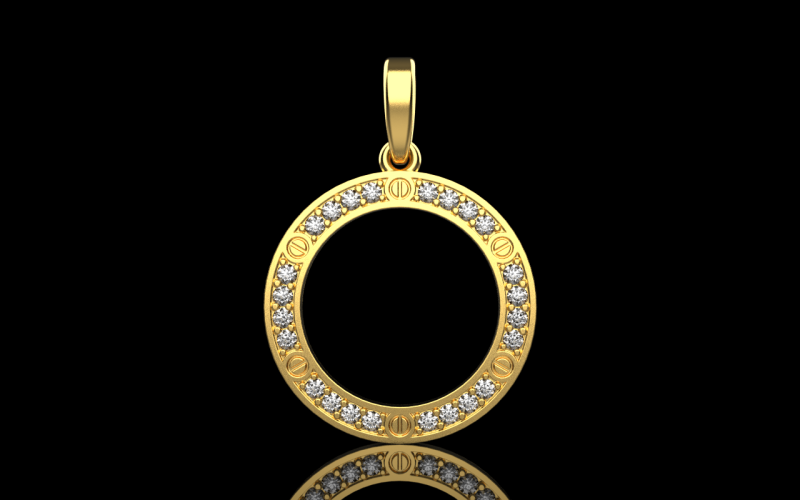 Round pendant model 771 3D Print Model .c4d .max .obj .3ds .fbx .stl .blend 
