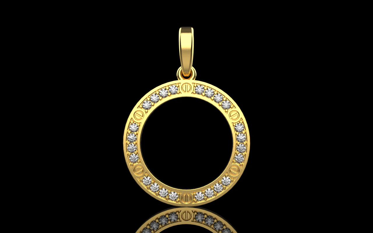Round pendant model 771 3D Print Model .c4d .max .obj .3ds .fbx .stl .blend 