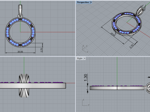 Round pendant model 771 3D Print Model