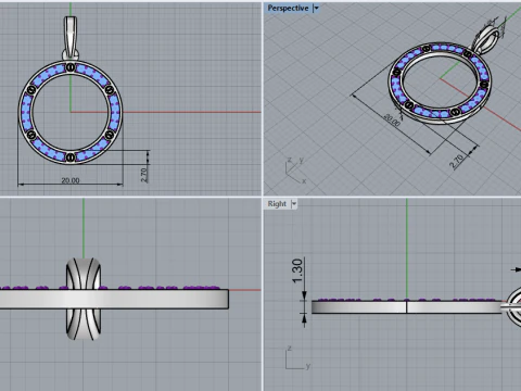 Round pendant model 771 3D Print Model