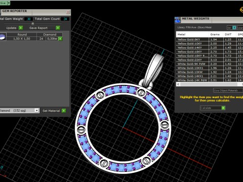 Round pendant model 771 3D Print Model