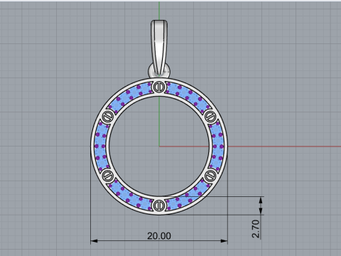 Round pendant model 771 3D Print Model