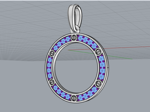 Round pendant model 771 3D Print Model