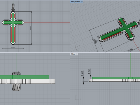 Signet cross ring model 770 3D Print Model