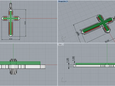 Signet cross ring model 770 3D Print Model
