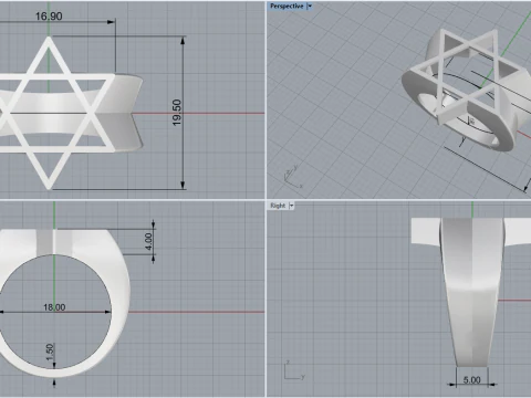 Star ring model 700 3D Print Model