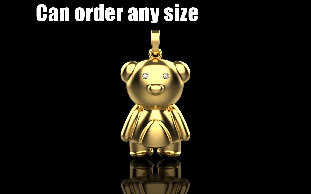 Bear pendant model 701 3D Print Model .c4d .max .obj .3ds .fbx .stl .blend