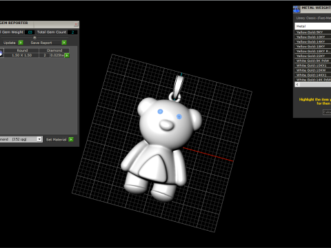 Bear pendant model 701 3D Print Model