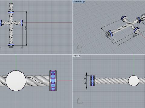 Croce in Filo modello 702 Modello di stampa 3D