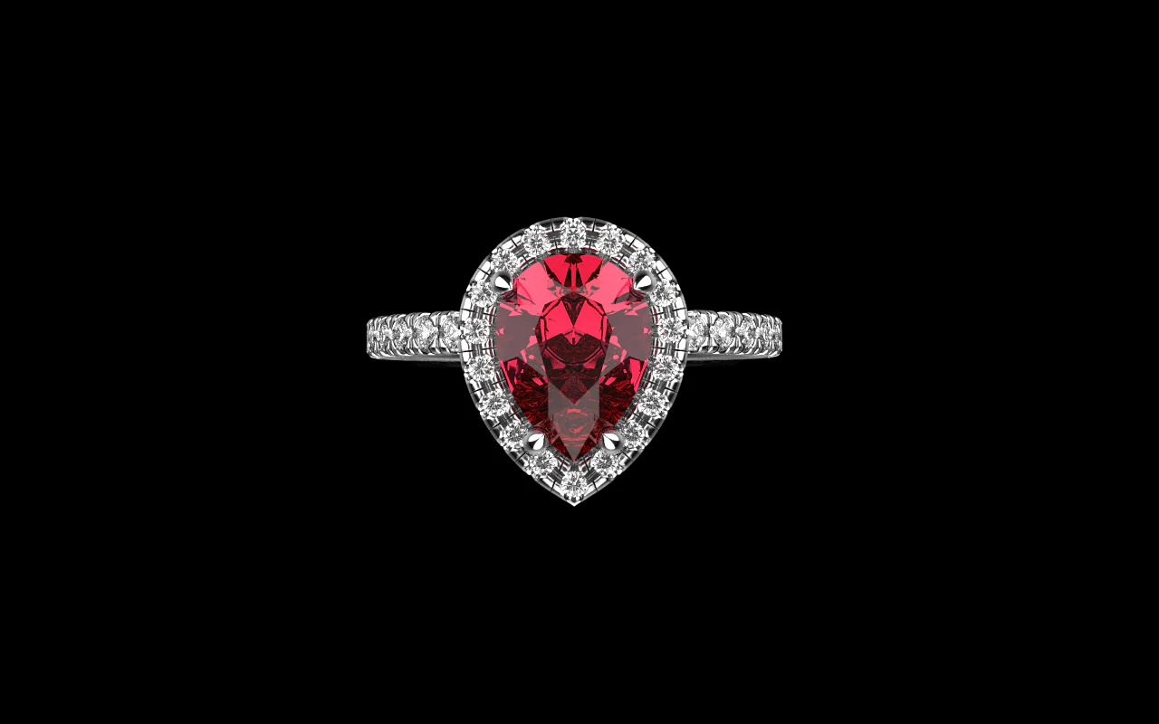 Pear shape engagement ring model 704 3D Print Model .c4d .max .obj .3ds .fbx .stl .blend 