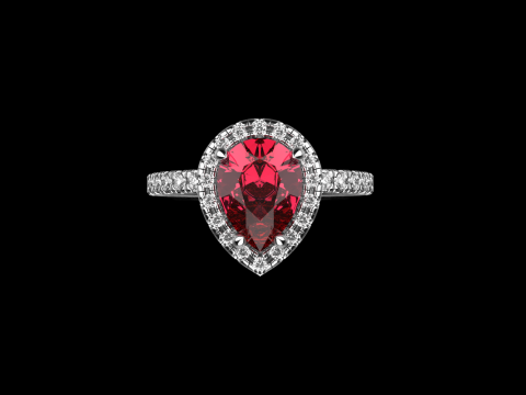 Birnenf&ouml;rmiger Verlobungsring Modell 704 3D Druckmodell