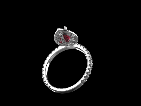 Pear shape engagement ring model 704 3D Print Model