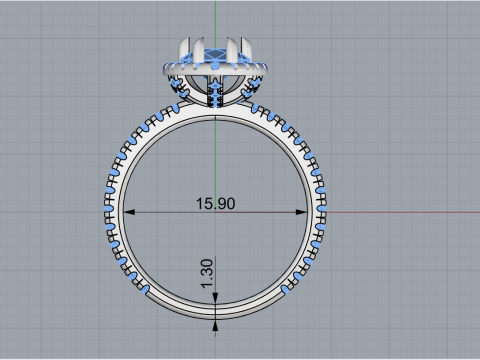 Pear shape engagement ring model 704 3D Print Model