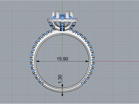 Pear shape engagement ring model 704 3D Print Model