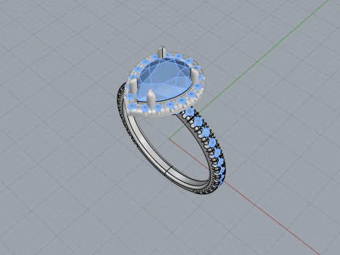 Pear shape engagement ring model 704 3D Print Model