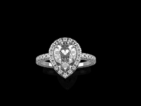 Pear shape engagement ring model 704 3D Print Model