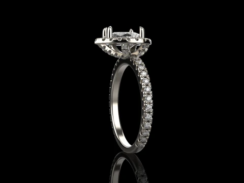 Pear shape engagement ring model 704 3D Print Model