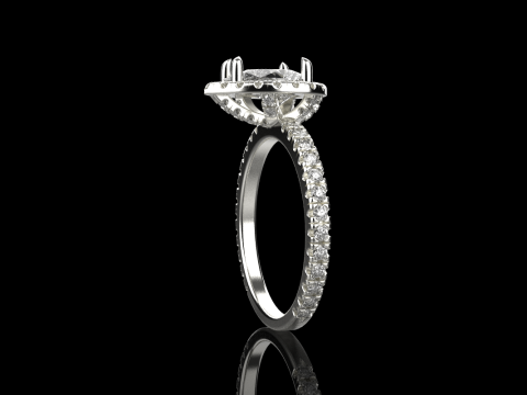 Pear shape engagement ring model 704 3D Print Model