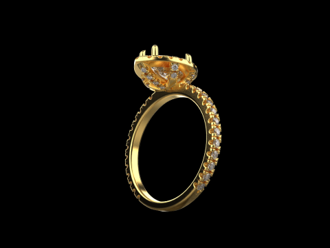 Pear shape engagement ring model 704 3D Print Model
