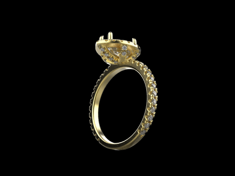 Pear shape engagement ring model 704 3D Print Model