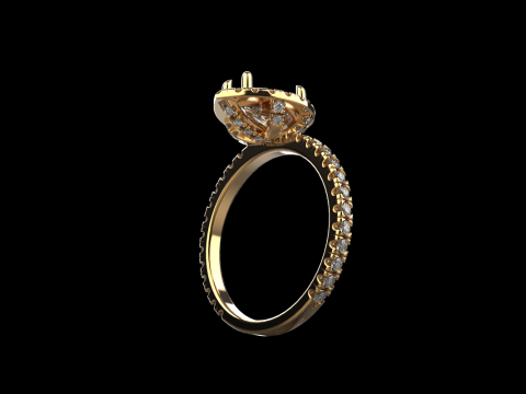 Pear shape engagement ring model 704 3D Print Model