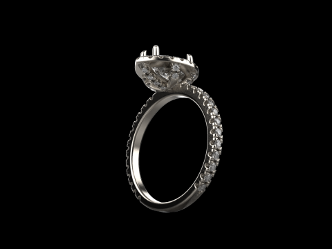Pear shape engagement ring model 704 3D Print Model