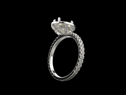Pear shape engagement ring model 704 3D Print Model