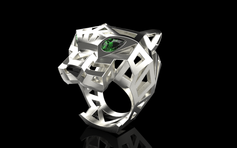 Panther ring model 705 3D Print Model .c4d .max .obj .3ds .fbx .stl .blend 