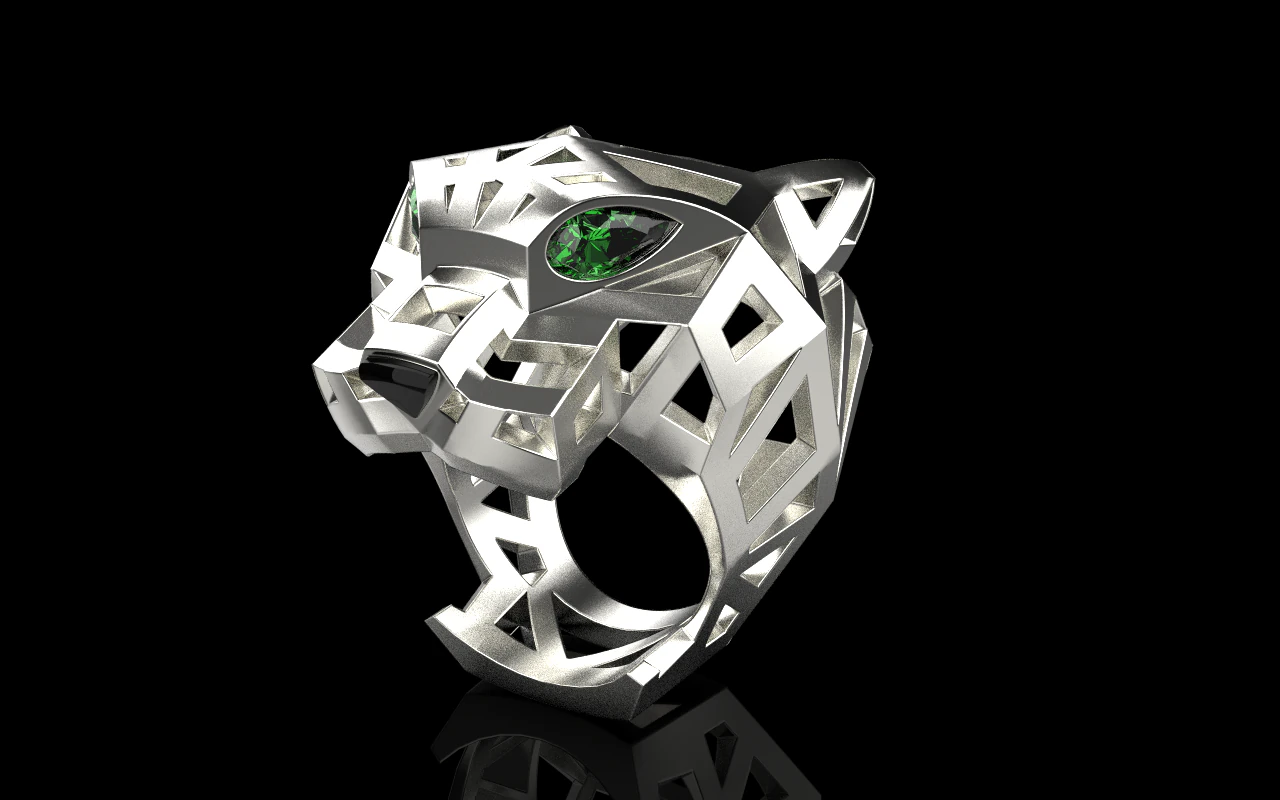 Panther ring model 705 3D Print Model .c4d .max .obj .3ds .fbx .stl .blend