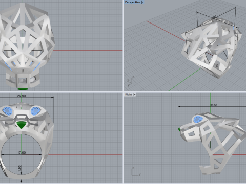 Panther ring model 705 3D Print Model