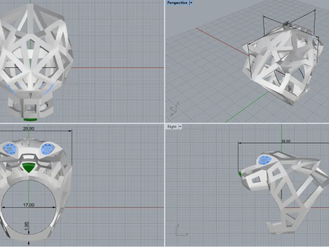 Panther ring model 705 3D Print Model
